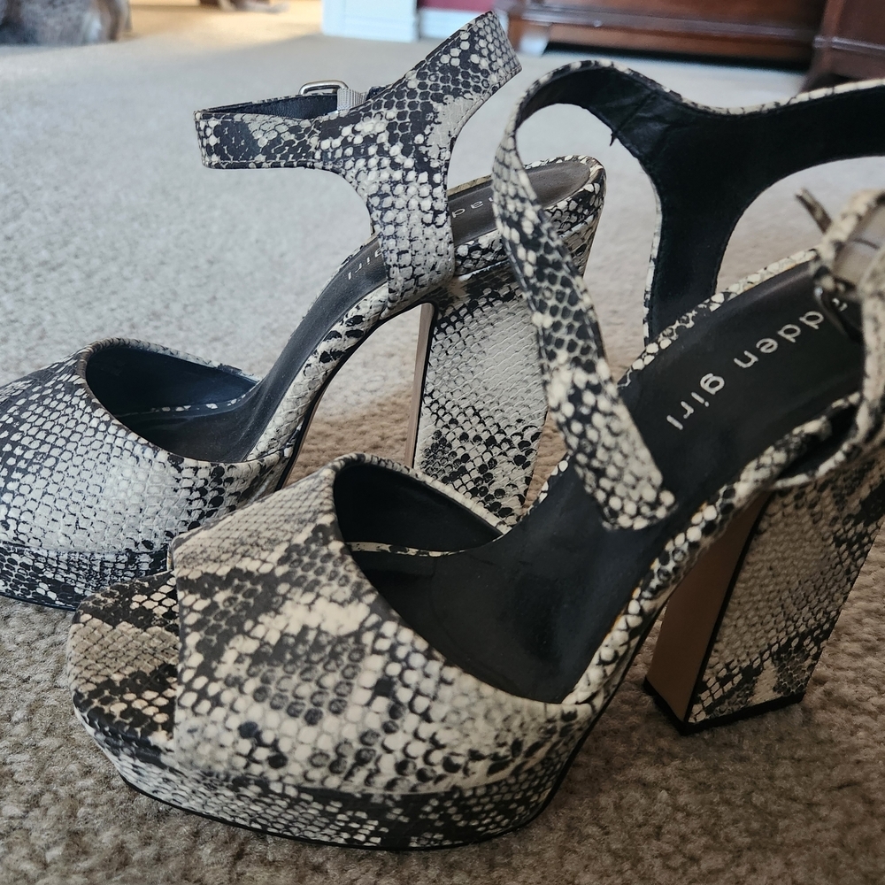 Madden Girl Black and White Heels